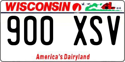 WI license plate 900XSV