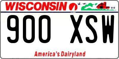 WI license plate 900XSW