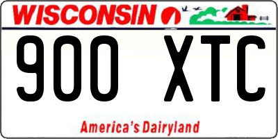 WI license plate 900XTC