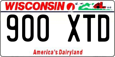 WI license plate 900XTD
