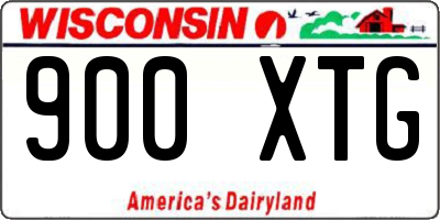 WI license plate 900XTG