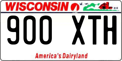 WI license plate 900XTH