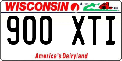 WI license plate 900XTI