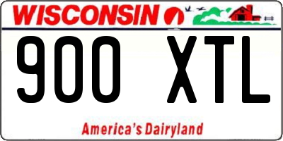 WI license plate 900XTL