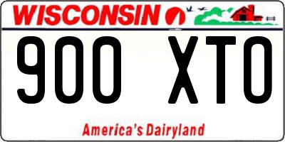WI license plate 900XTO
