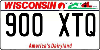 WI license plate 900XTQ