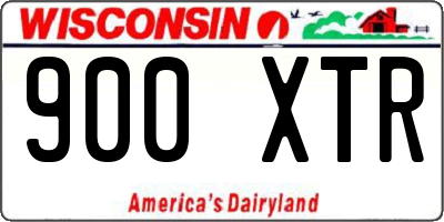 WI license plate 900XTR
