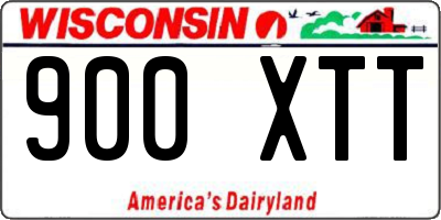 WI license plate 900XTT