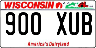 WI license plate 900XUB