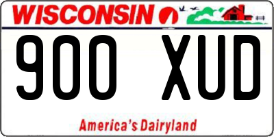 WI license plate 900XUD