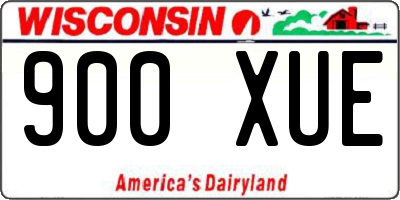 WI license plate 900XUE