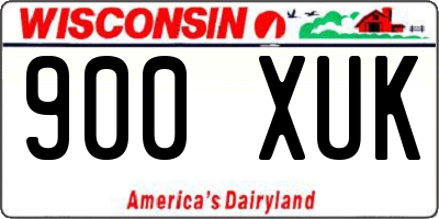 WI license plate 900XUK