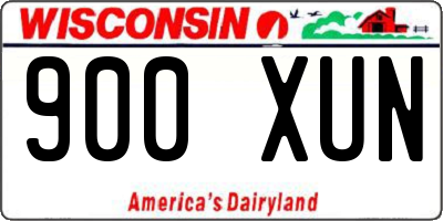 WI license plate 900XUN