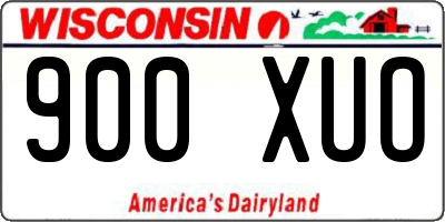 WI license plate 900XUO