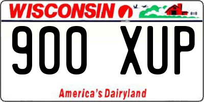 WI license plate 900XUP