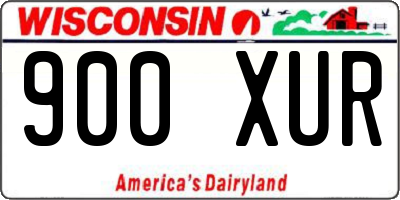 WI license plate 900XUR