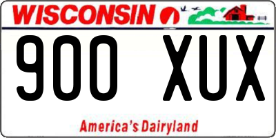 WI license plate 900XUX