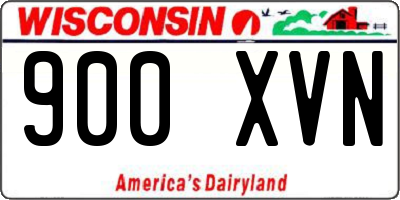 WI license plate 900XVN