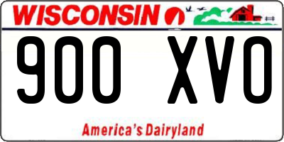 WI license plate 900XVO