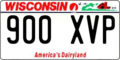 WI license plate 900XVP