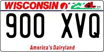 WI license plate 900XVQ
