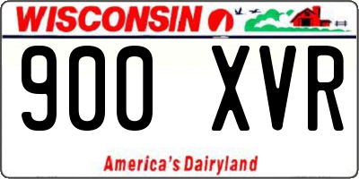 WI license plate 900XVR