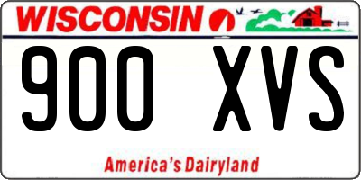 WI license plate 900XVS