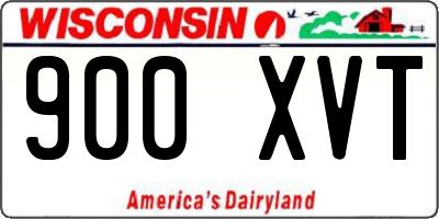 WI license plate 900XVT