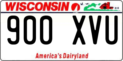 WI license plate 900XVU