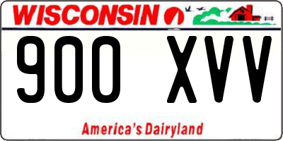 WI license plate 900XVV