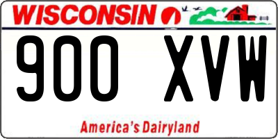 WI license plate 900XVW