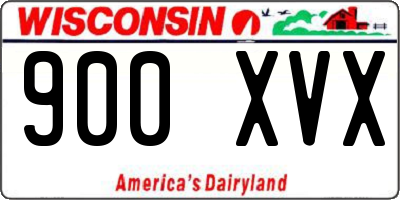 WI license plate 900XVX
