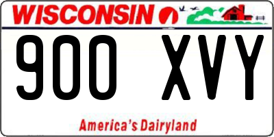 WI license plate 900XVY