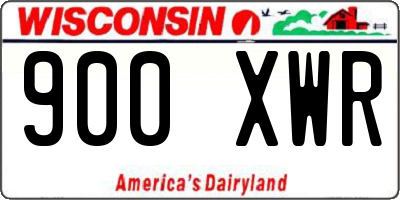WI license plate 900XWR