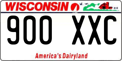 WI license plate 900XXC