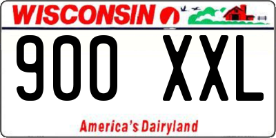 WI license plate 900XXL
