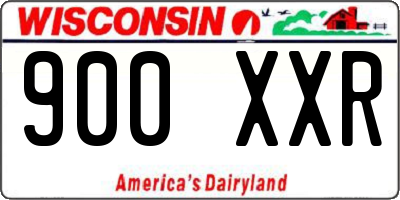 WI license plate 900XXR