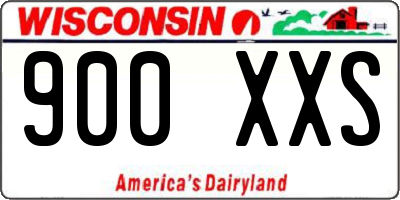 WI license plate 900XXS
