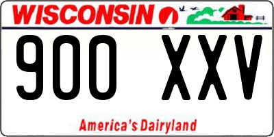 WI license plate 900XXV