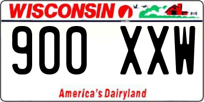 WI license plate 900XXW