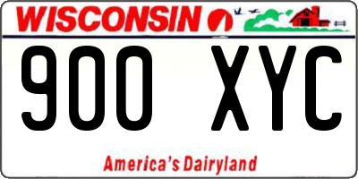 WI license plate 900XYC