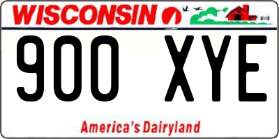 WI license plate 900XYE
