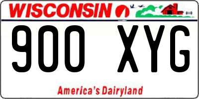 WI license plate 900XYG