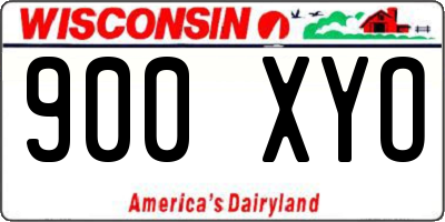 WI license plate 900XYO