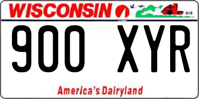 WI license plate 900XYR