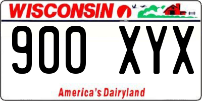 WI license plate 900XYX