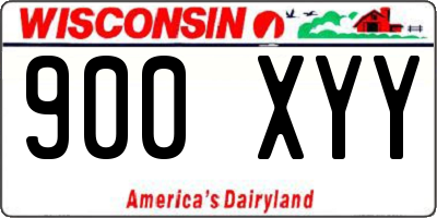 WI license plate 900XYY
