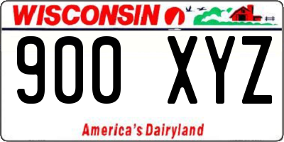 WI license plate 900XYZ