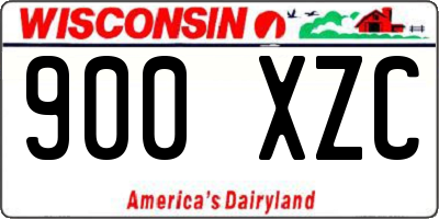 WI license plate 900XZC
