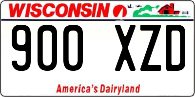 WI license plate 900XZD